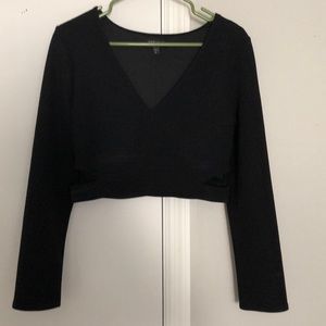 Dressy cropped black top